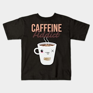 CAFFEIN ADDICT MUG Kids T-Shirt